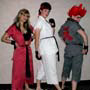 A sure hit with the male-centric convention crowd - female cosplayers dressed as fighting game characters!